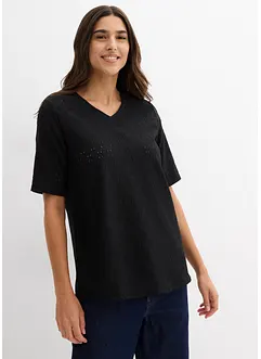 Crêpe shirt met broderie anglaise, bonprix