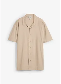 Overhemd met linnen en korte mouwen, loose fit, bonprix