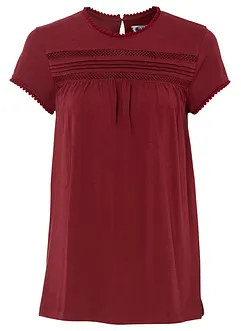 Katoenen shirt met kant, bonprix