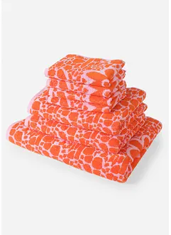 Handdoek met jacquard bloemmotief, bonprix
