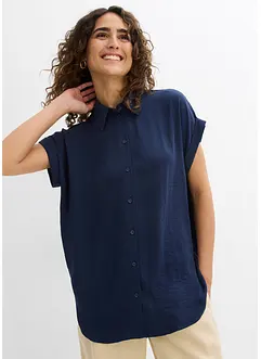Blouse met korte mouw van gerecycled polyester, bonprix