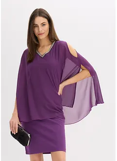 Jurk van chiffon met strass, bonprix