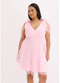 Mini jurk van tule met strikdetails, bonprix