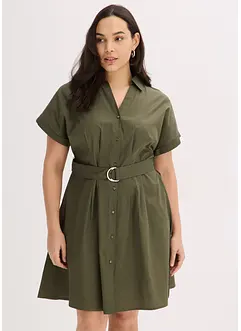 Gebloemde jurk met riem, bonprix