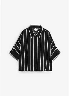 Blouse met korte mouwen van gestructureerde crêpe, bonprix