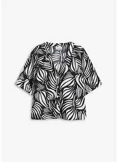 Blouse met korte mouwen in linnenlook, bonprix