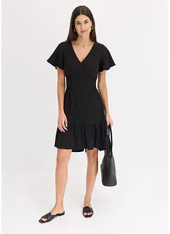 Jerseyjurk van lichte crêpe met kapmouwtjes, bonprix