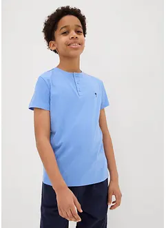Henley shirt met korte mouw van biologisch katoen (set van 2), bonprix