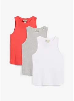 Tanktop van bioloigisch katoen (set van 3), bonprix
