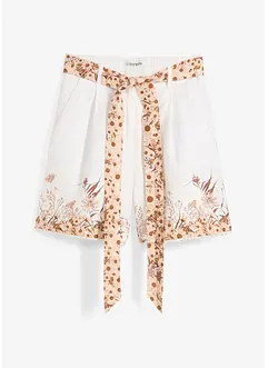 Short van linnen met een bloemenprint, bonprix