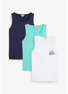 Tanktop van puur katoen (set van 3), bonprix