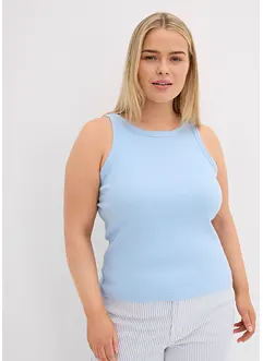 Geribde tanktop van biologisch katoen, bonprix