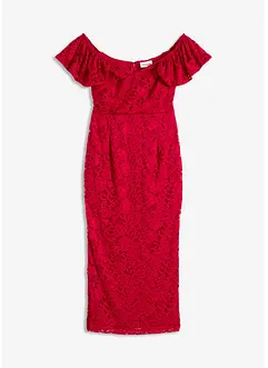 Jurk van kant met draperie bij de mouwen, bonprix