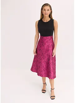 Midi jurk met rok van glanzend jacquard, bonprix