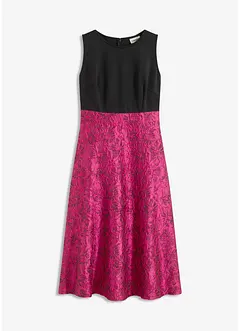Midi jurk met rok van glanzend jacquard, bonprix