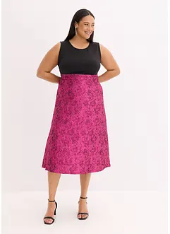 Midi jurk met rok van glanzend jacquard, bonprix