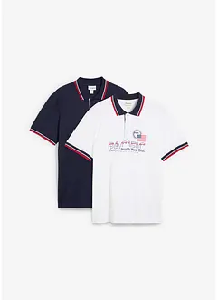 Poloshirt van puur katoen (set van 2) met korte mouw, bonprix