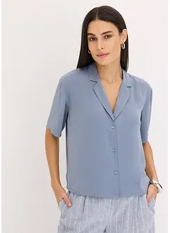 Blouse met reverskraag van satijn, bonprix