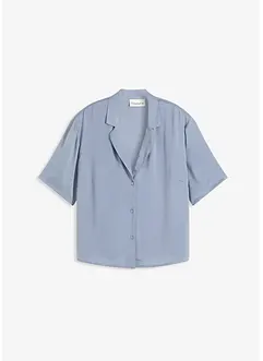 Blouse met reverskraag van satijn, bonprix
