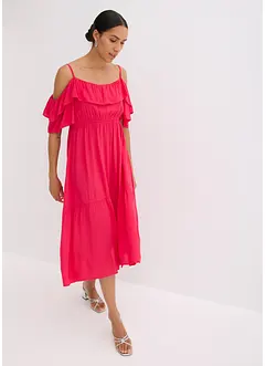 Jurk met volants van gestructureerde viscose, bonprix