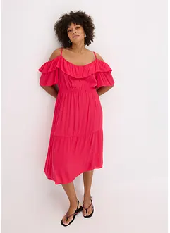Jurk met volants van gestructureerde viscose, bonprix