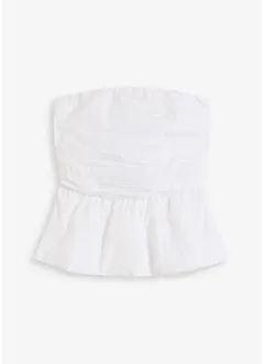 Strapless blousetop met peplum, bonprix