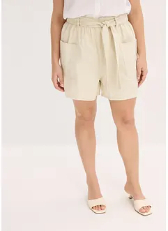 Twill short met ceintuur, bonprix