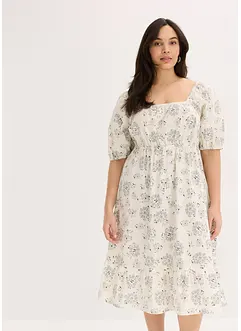 Midi jurk met pofmouwen, bonprix