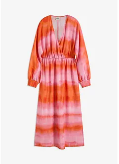 Midi jurk van satijn met batik-print, bonprix