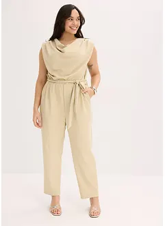 Jersey jumpsuit met schoudervullingen, bonprix