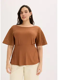 Shirt met kanten mouwen, bonprix
