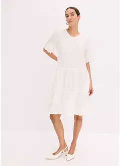 Mousseline jurk met broderie anglaise, bonprix