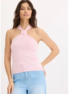 Gebreide haltertop van zachte viscose, bonprix