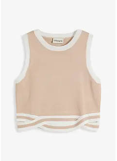 Cropped gebreide top met gedraaide zoom, bonprix