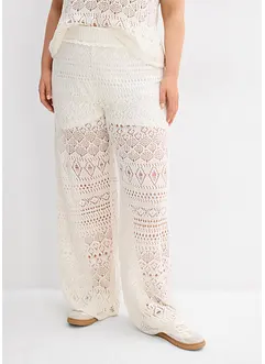 Slip-on broek met met gebreid ajour-patroon, bonprix