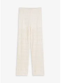 Slip-on broek met met gebreid ajour-patroon, bonprix