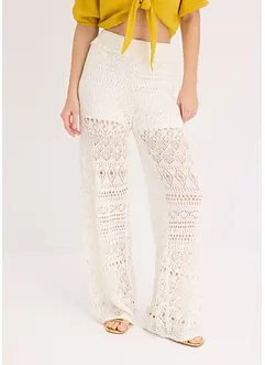 Slip-on broek met met gebreid ajour-patroon, bonprix