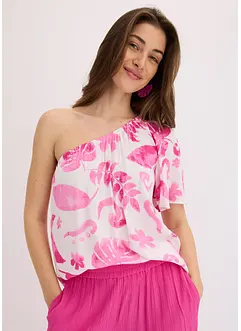 One-shoulder blouse van gestructureerde viscose, bonprix