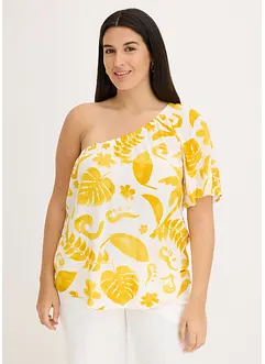 One-shoulder blouse van gestructureerde viscose, bonprix