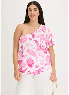 One-shoulder blouse van gestructureerde viscose, bonprix
