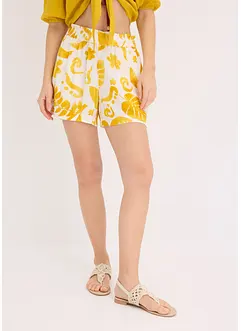 Korte short met print van gestructureerde viscose, bonprix