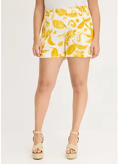 Korte short met print van gestructureerde viscose, bonprix