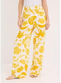 Wijde broek met print van gestructureerde viscose, bonprix