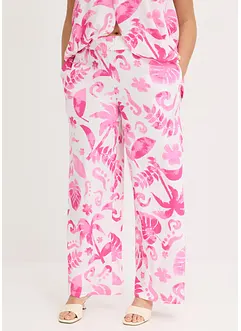 Wijde broek met print van gestructureerde viscose, bonprix