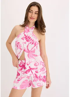 Blousetop met halternek van gestructureerde viscose, bonprix