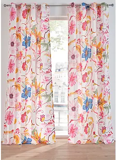 Gordijn van gerecycled polyester met bloemmotief (1 stuk), bonprix