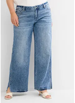 Loose straight jeans mid waist, low stretch, bonprix
