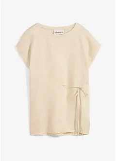 Shirt van linnen met geweven afwerking, bonprix