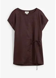 Shirt van linnen met geweven afwerking, bonprix