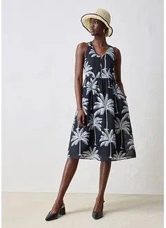 Midi jurk van ramie, bonprix